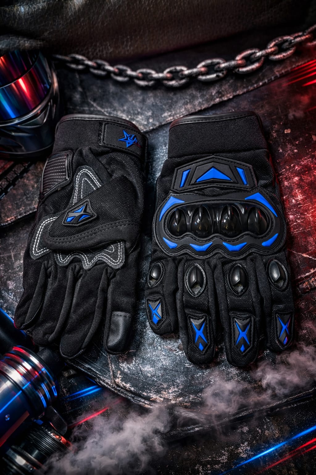 GUANTES DE PROTECCION AZUL NEON